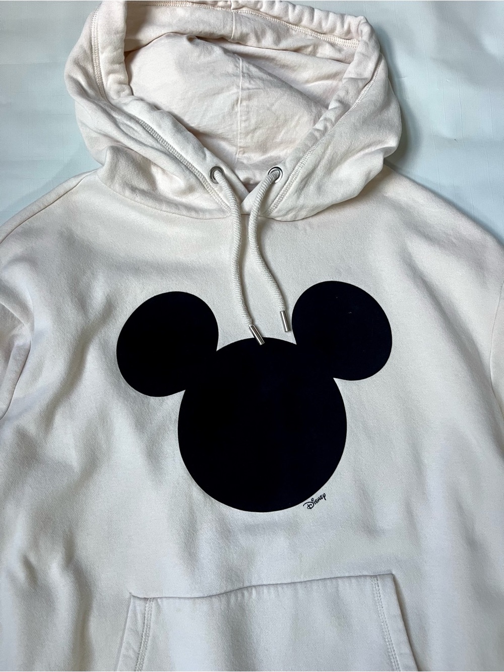 H&M x Disney Mickey Mouse Hoodie Cream Off-White Graphic Sweatshirt Size S Small - Picture 6 of 12